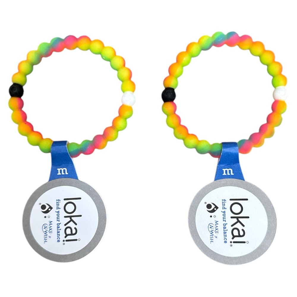 🌈Brand new LOKAI Make A Wish neon rainbow bracelet Medium M NWT🌈 1 available